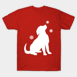 Golden Retriever Puppy with Snowflakes at the Holidays T-Shirt